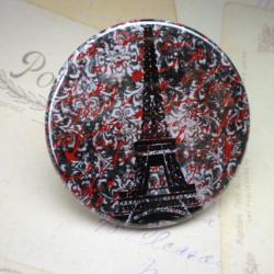 Pocket Mirror - Eiffel Tower Black & Red